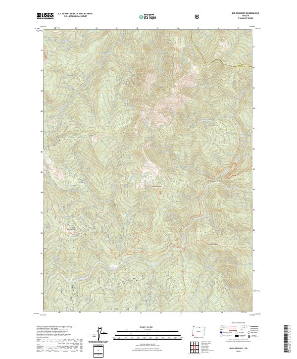 Big Craggies, OR — USGS 7.5-minute topo (2023)