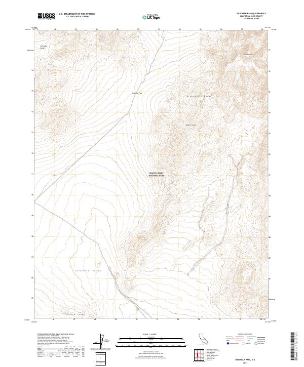 Deadman Pass, CA — USGS 7.5-minute topo (2021)