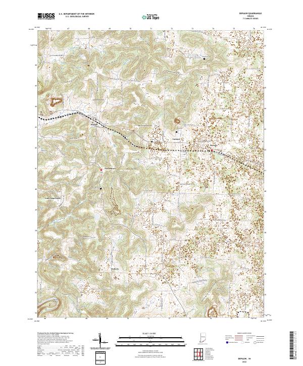 Depauw, IN — USGS 7.5-minute topo (2022)