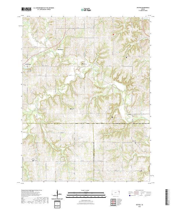 Potter, KS — USGS 7.5-minute topo (2022)