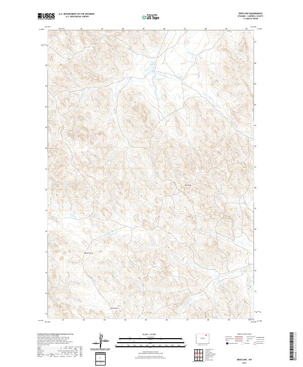 Oriva NW, WY — USGS 7.5-minute topo (2021)