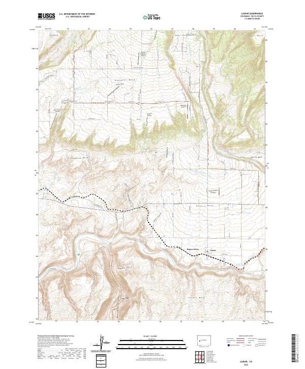 Lazear, CO — USGS 7.5-minute topo (2022)