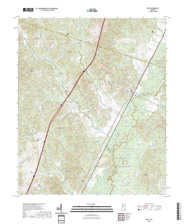 West, MS — USGS 7.5-minute topo (2024)