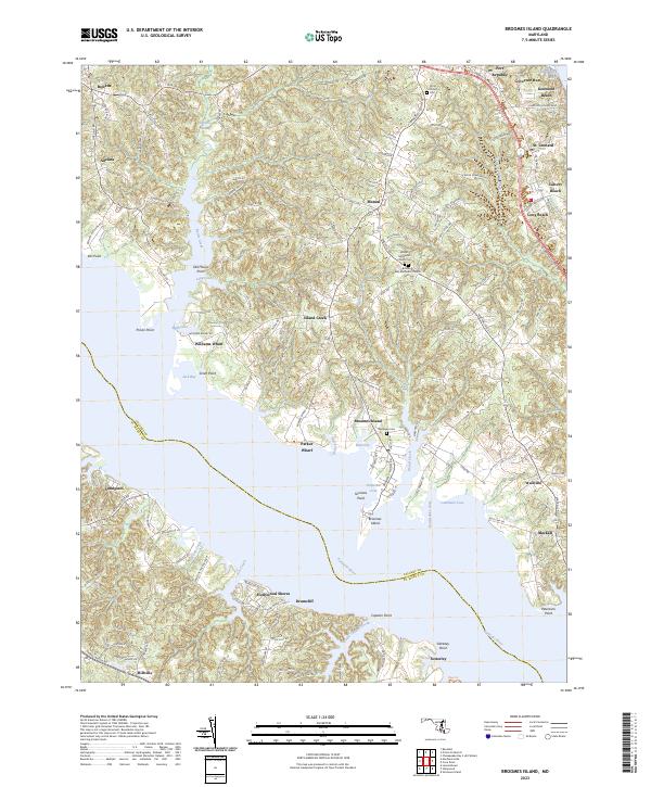 Broomes Island, MD — USGS 7.5-minute topo (2023)