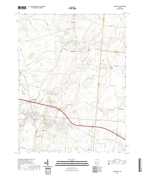 Jamestown, OH — USGS 7.5-minute topo (2023)
