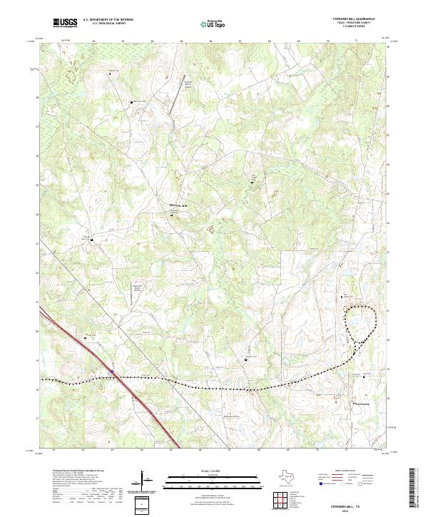 Stewards Mill, TX — USGS 7.5-minute topo (2022)