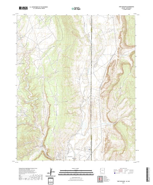 Fort Defiance, AZ-NM — USGS 7.5-minute topo (2021)