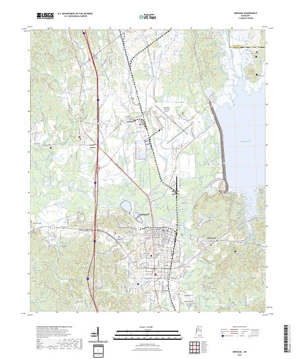 Grenada, MS — USGS 7.5-minute topo (2024)
