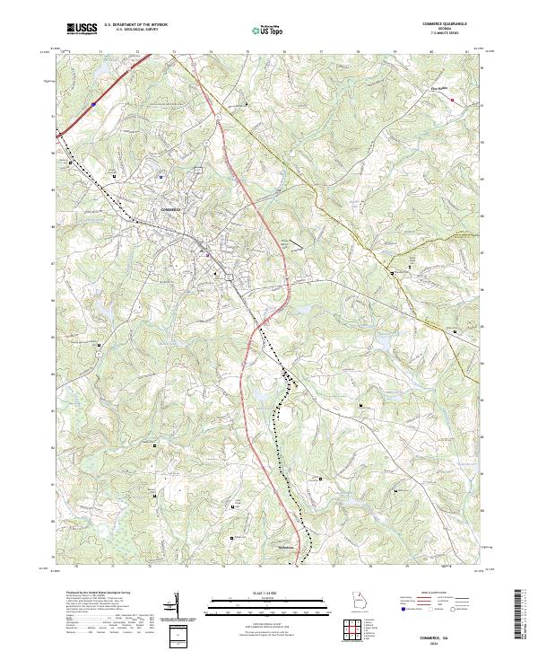 Commerce, GA — USGS 7.5-minute topo (2024)
