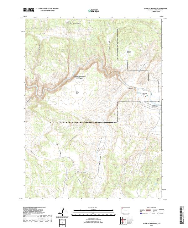 Indian Water Canyon, CO — USGS 7.5-minute topo (2022)