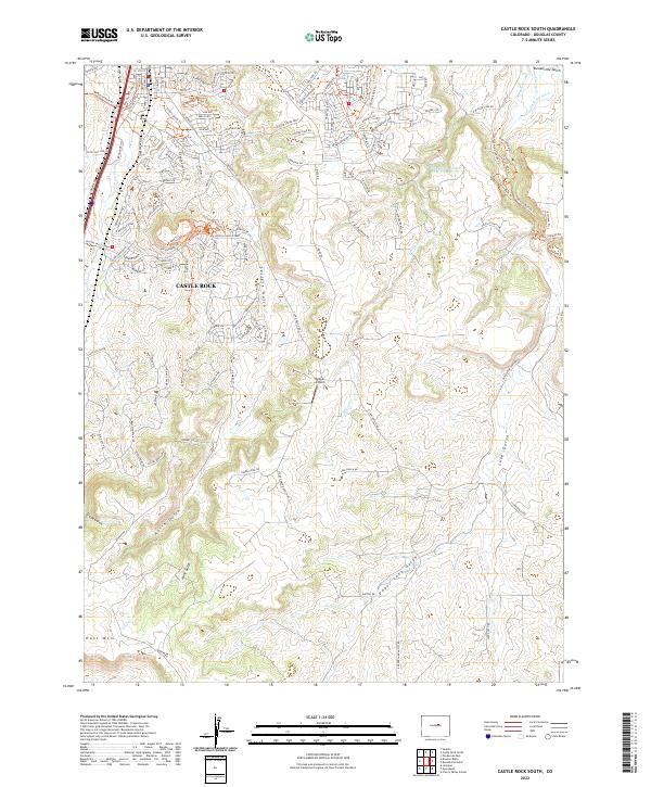 Castle Rock South, CO — USGS 7.5-minute topo (2022)