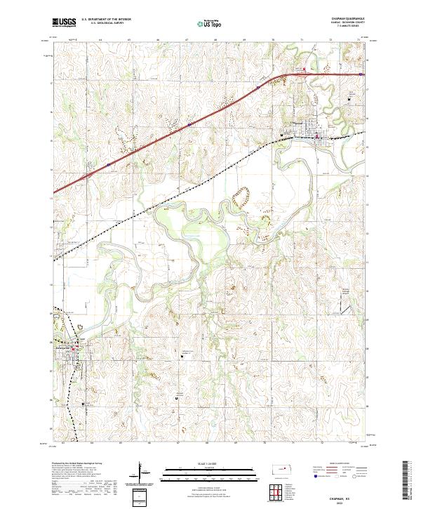 Chapman, KS — USGS 7.5-minute topo (2022)