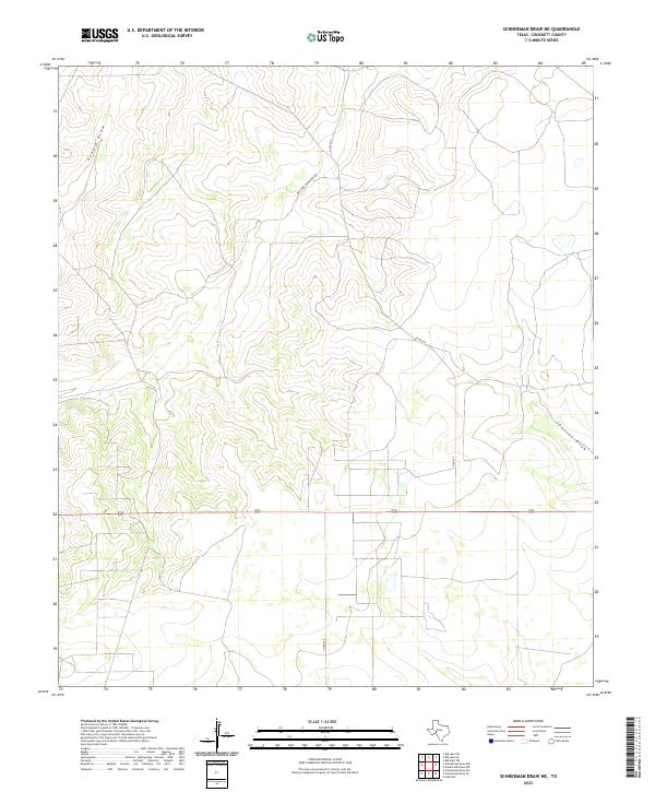 Schneeman Draw NE, TX — USGS 7.5-minute topo (2022)