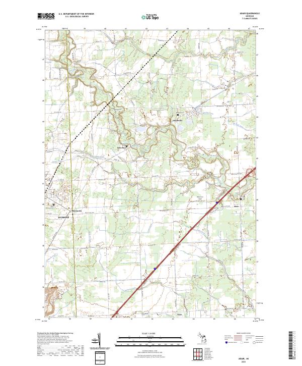 Adair, MI — USGS 7.5-minute topo (2023)