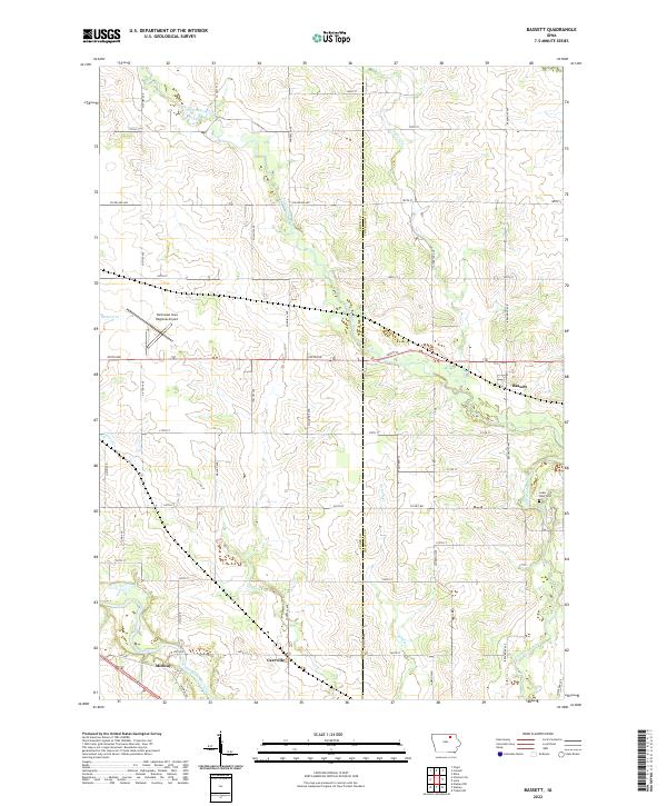 Bassett, IA — USGS 7.5-minute topo (2022)