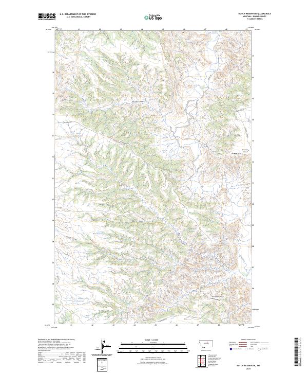 Butch Reservoir, MT — USGS 7.5-minute topo (2024)