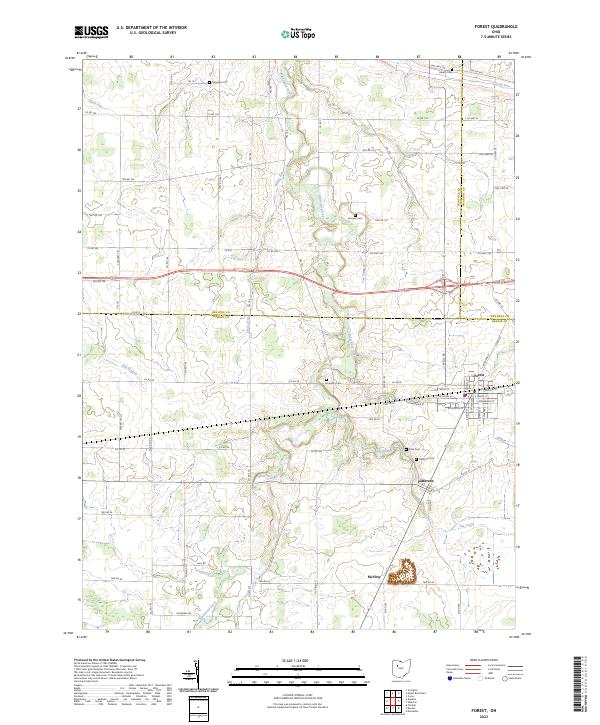 Forest, OH — USGS 7.5-minute topo (2023)