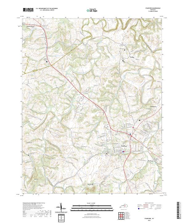 Stanford, KY — USGS 7.5-minute topo (2022)