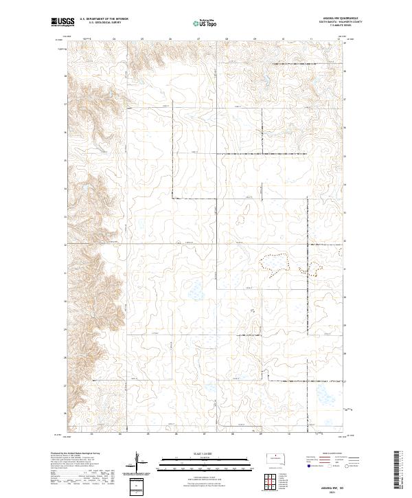 Akaska NW, SD — USGS 7.5-minute topo (2021)