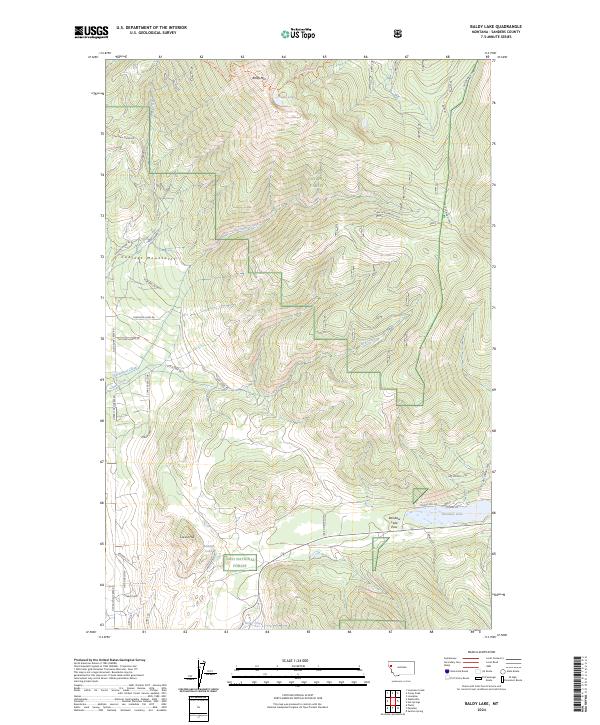 Baldy Lake, MT — USGS 7.5-minute topo (2024)