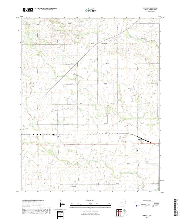 Danville, KS — USGS 7.5-minute topo (2022)
