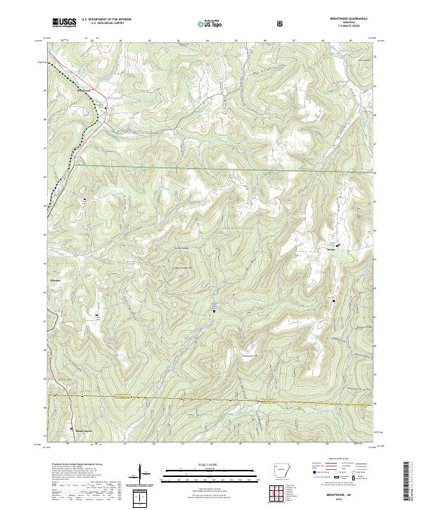 Brentwood, AR — USGS 7.5-minute topo (2024)