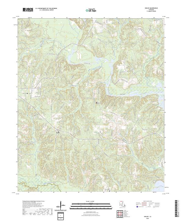 Shiloh, LA — USGS 7.5-minute topo (2024)