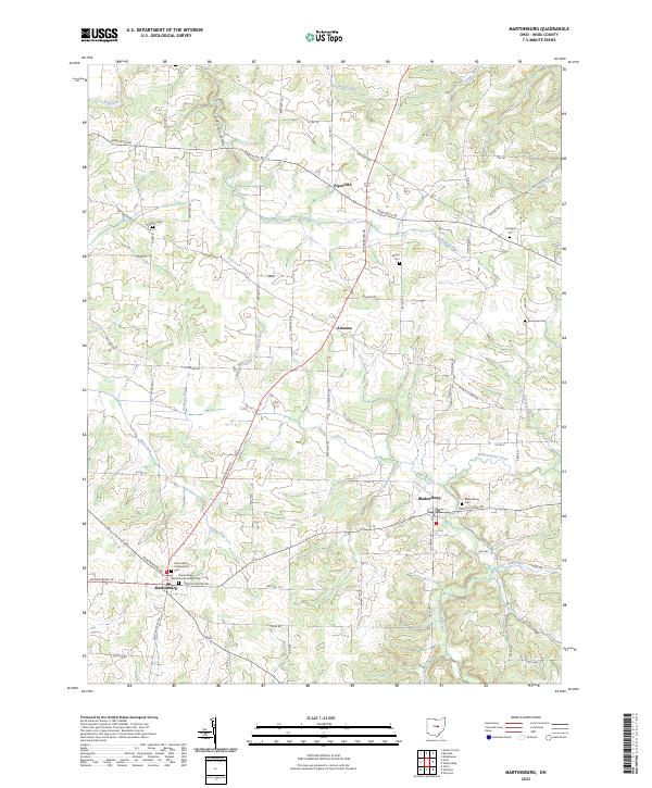 Martinsburg, OH — USGS 7.5-minute topo (2023)