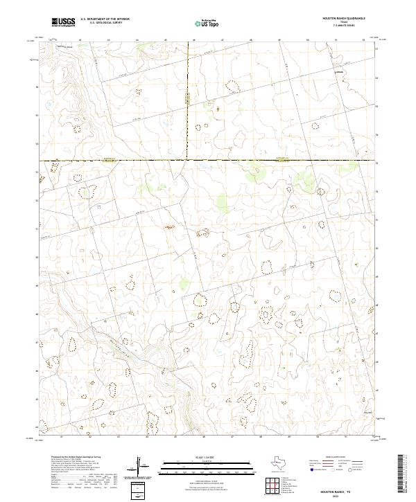 Houston Ranch, TX — USGS 7.5-minute topo (2022)