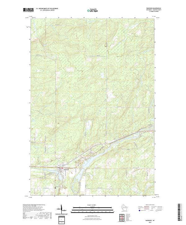Radisson, WI — USGS 7.5-minute topo (2022)