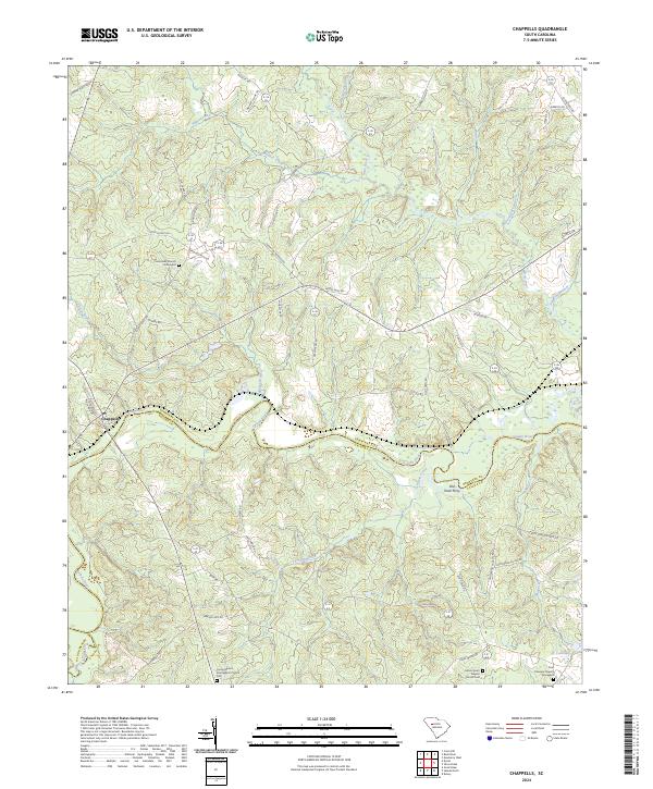 Chappells, SC — USGS 7.5-minute topo (2024)