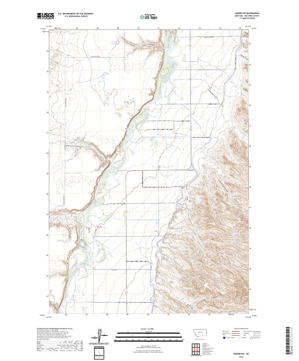 Hardin SW, MT — USGS 7.5-minute topo (2024)