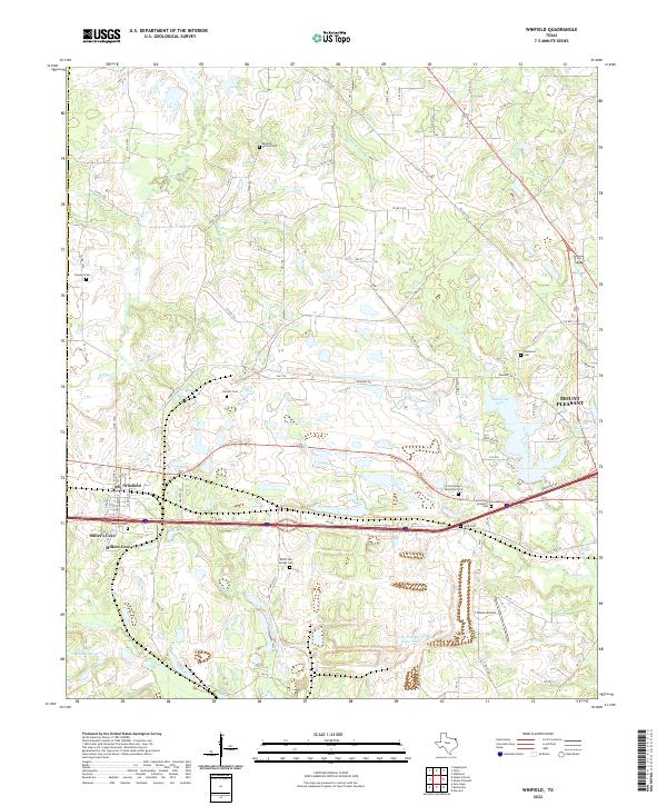Winfield, TX — USGS 7.5-minute topo (2022)