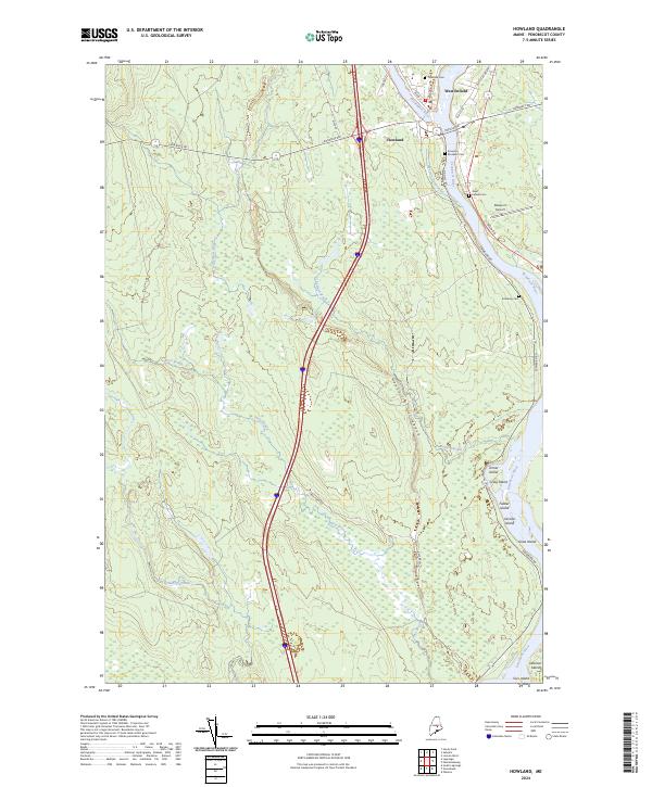 Howland, ME — USGS 7.5-minute topo (2024)