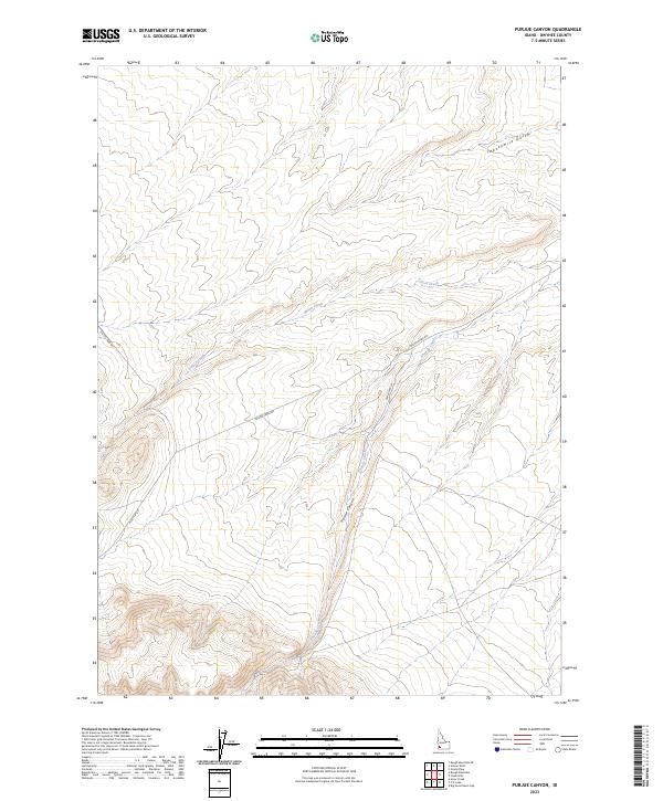 Purjue Canyon, ID — USGS 7.5-minute topo (2023)