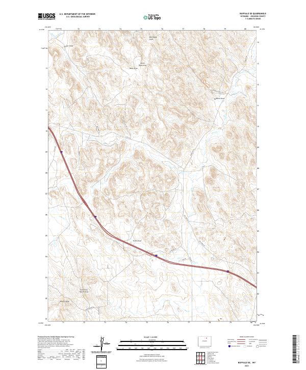 Buffalo SE, WY — USGS 7.5-minute topo (2021)