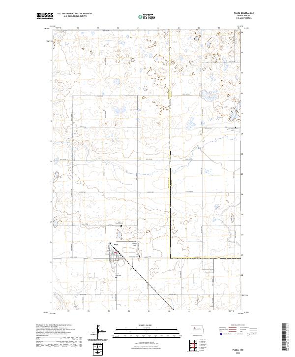 Plaza, ND — USGS 7.5-minute topo (2024)
