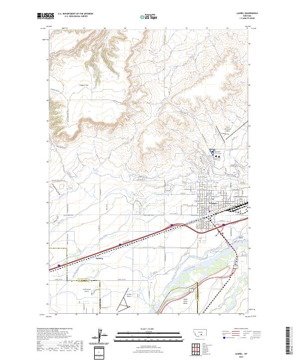 Laurel, MT — USGS 7.5-minute topo (2024)