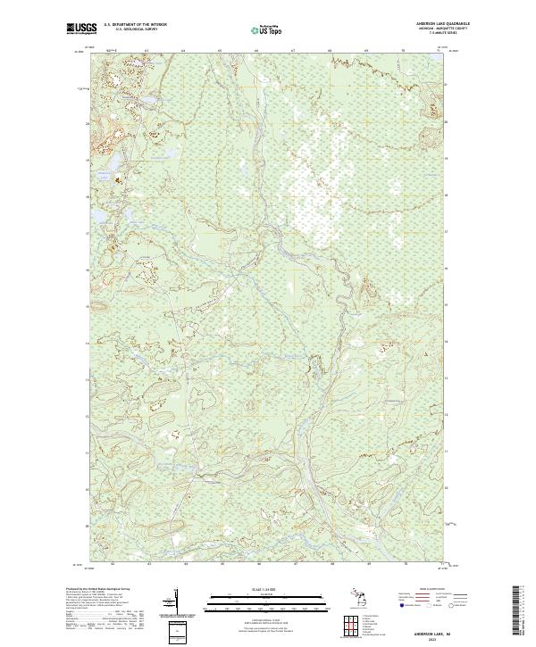 Anderson Lake, MI — USGS 7.5-minute topo (2023)