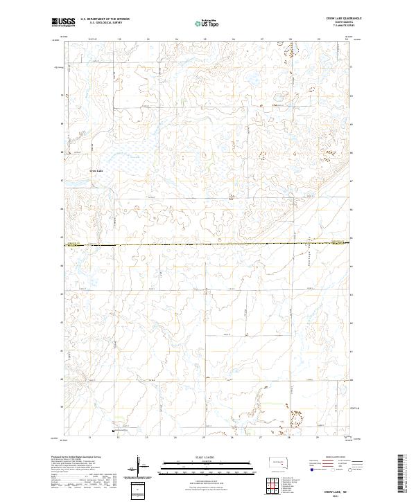 Crow Lake, SD — USGS 7.5-minute topo (2021)