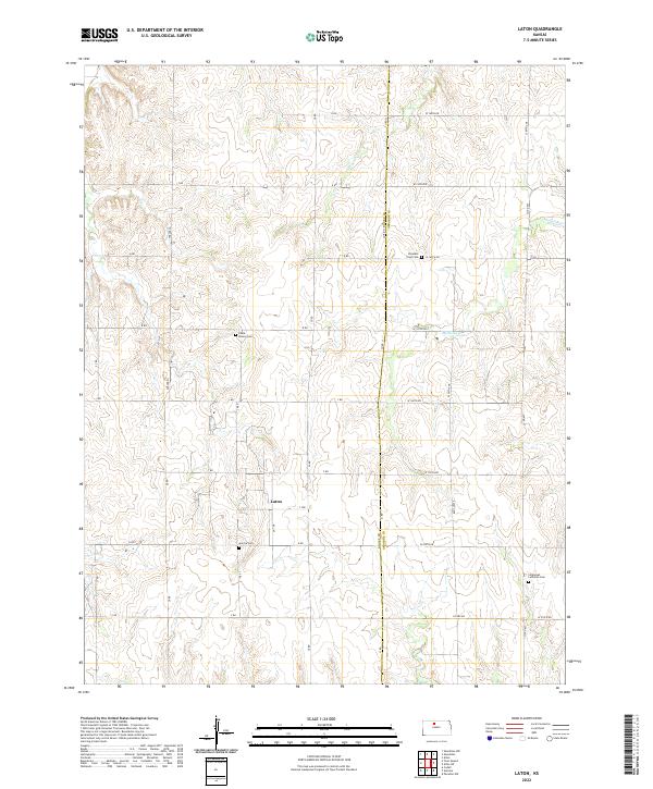 Laton, KS — USGS 7.5-minute topo (2022)