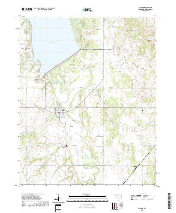 Canton, OK — USGS 7.5-minute topo (2022)
