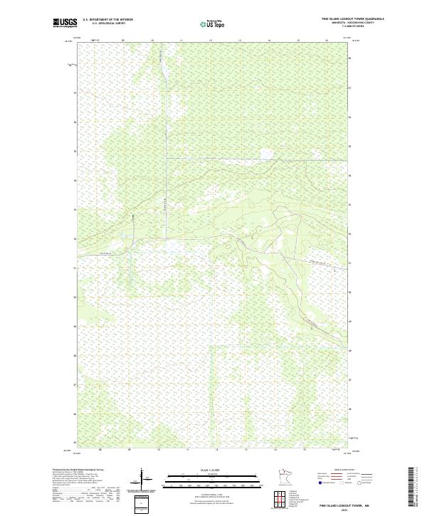 Pine Island Lookout Tower, MN — USGS 7.5-minute topo (2022)