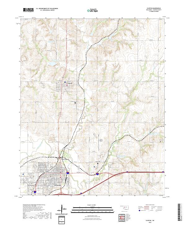 Clinton, OK — USGS 7.5-minute topo (2022)