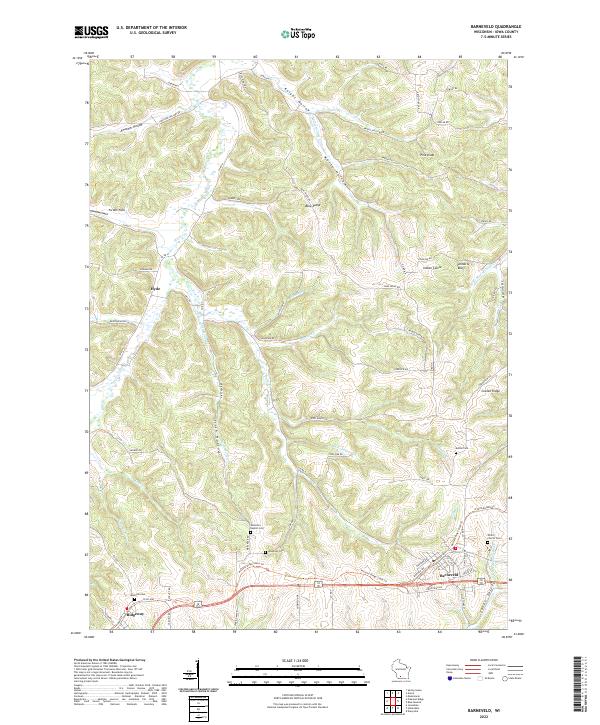 Barneveld, WI — USGS 7.5-minute topo (2022)