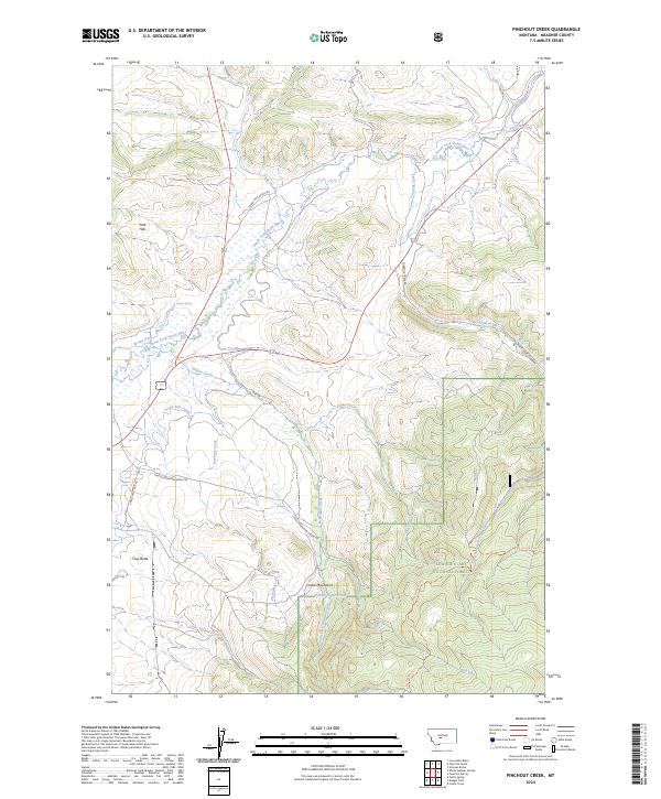 Pinchout Creek, MT — USGS 7.5-minute topo (2024)