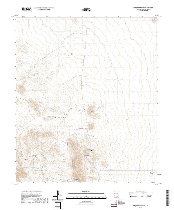 Turquoise Mountain, AZ — USGS 7.5-minute topo (2021)