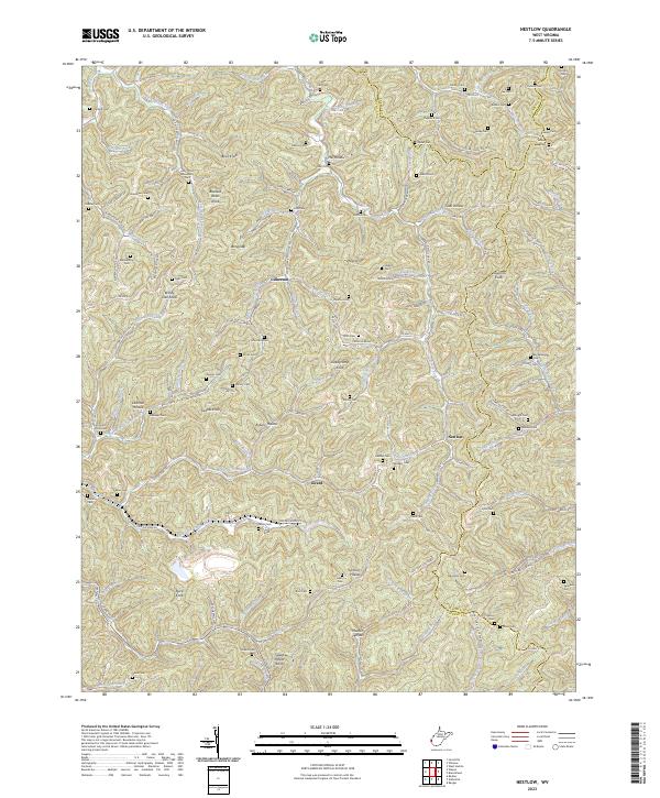 Nestlow, WV — USGS 7.5-minute topo (2023)