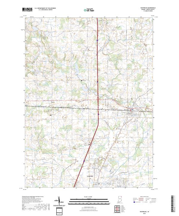 Waterloo, IN — USGS 7.5-minute topo (2022)