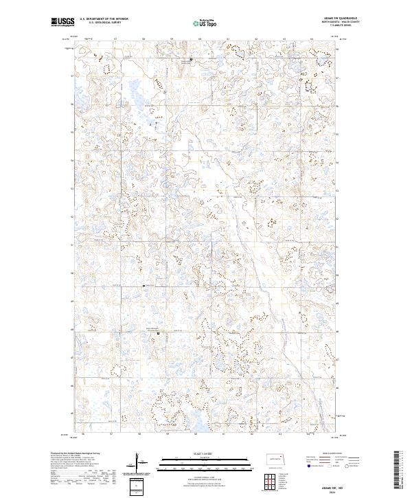 Adams SW, ND — USGS 7.5-minute topo (2024)
